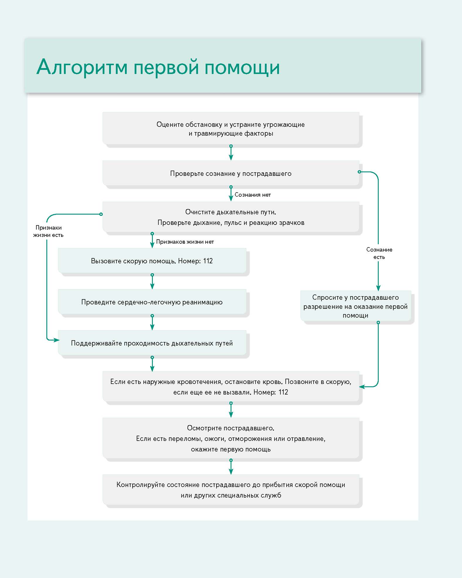 Алгоритм первой помощи.